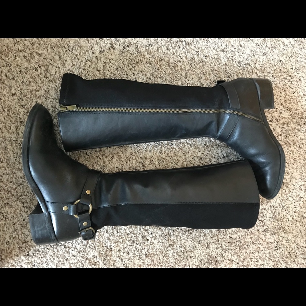 14th & Union Genuine Leather Black Riding Boots